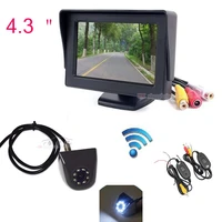wireless 4 3 inch tft color screen reverse parking assistance with rear view camera night vision 8 led back up ip68 3 colors