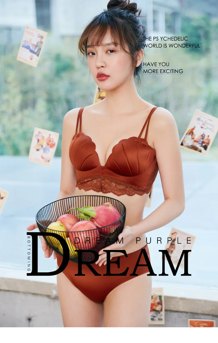 Женское нижнее белье с глубоким v образным вырезом винтажный однотонный комплект