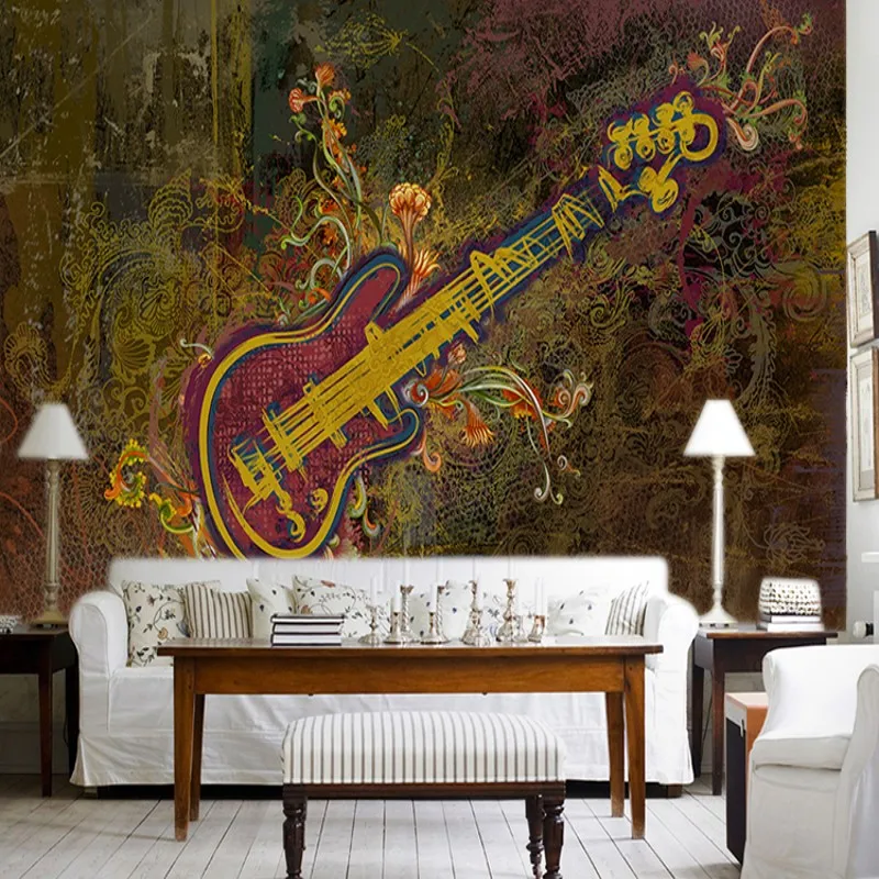 

photo wallpaper 3D abstract painting musical instrument music hall KTV bar sofa tea house library museum guita wallpaper mural