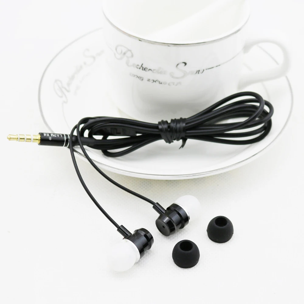 qijiagu 100pcs 3.5mm Mobile phone line control headset into the smart belt mic universal double bass earphone earplug wholesale |