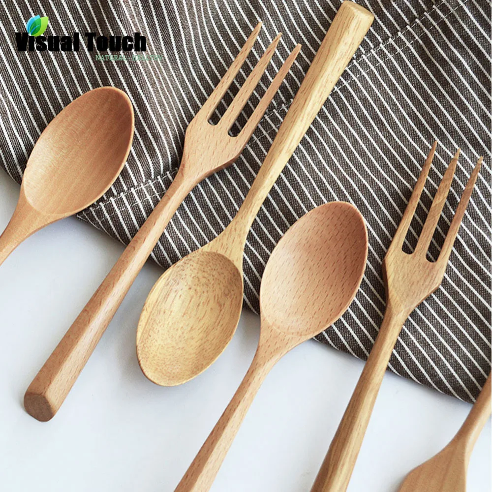 Визуальный Сенсорный деревянный кувшин деревянная ложка Вилка портативный