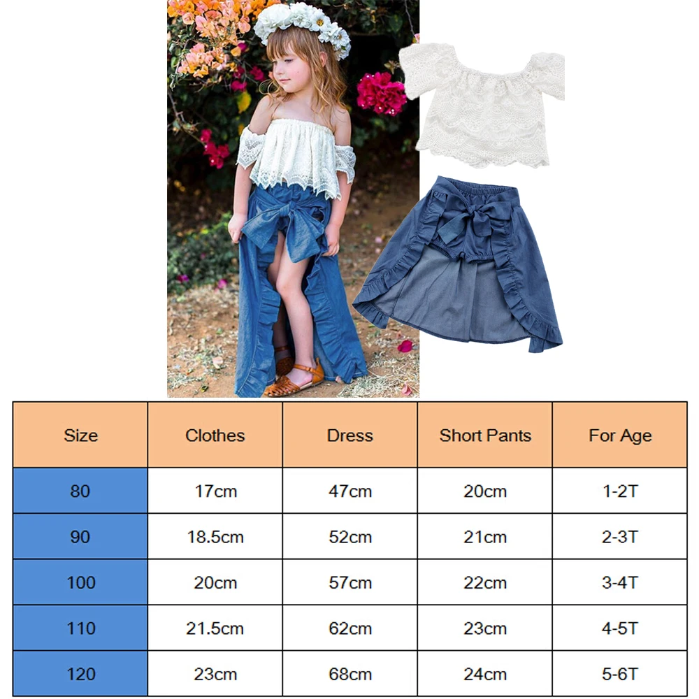 3 Pcs 2 Colors Toddler Baby Girl Kid Summer Off Shoulder Ruffle Asymmetrical Stylish Dress T-shirt Top+Shorts Pants Clothes Sets