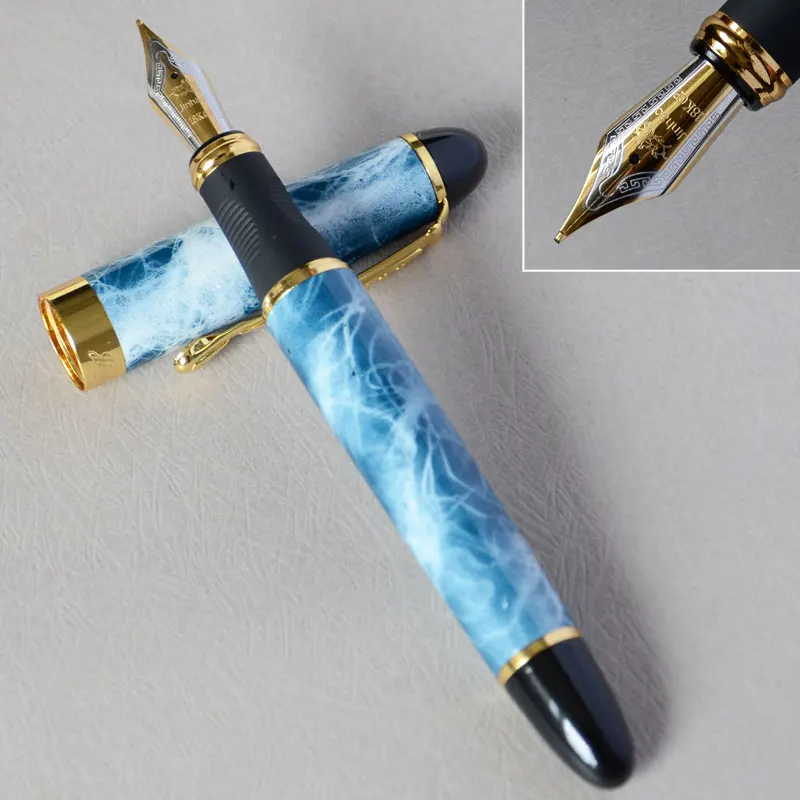 IRAURITA перьевая ручка JINHAO X450 темно-зеленый и золотой 18 KGP 0,7 мм перо с широким основанием полностью металлический синий красный 21 цвет и чернила JINHAO 450
