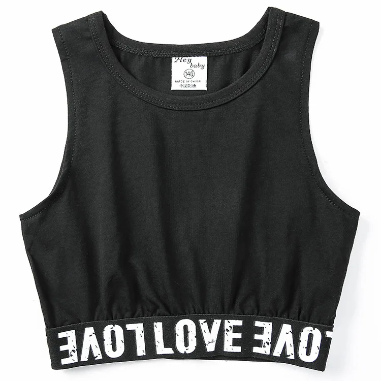 Black vest Детский костюм для уличных танцев для мальчиков и девочек; комплект из 3 предметов; куртка; пальто; жилет; топ; камуфляжные длинные штаны; Детские модные спортивные костюмы в стиле хип-хоп - Цвет: Black vest
