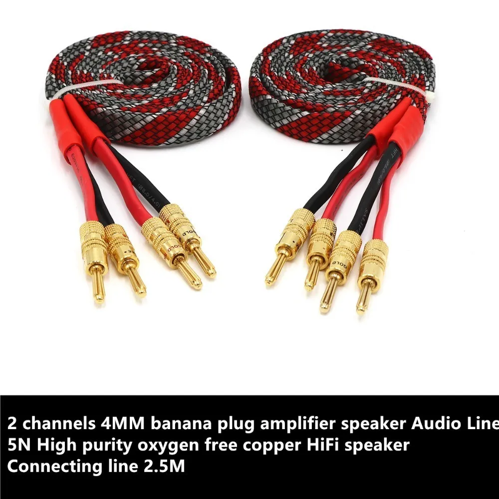 2 канала 4 мм контрольные выводы вилки типа банан усилитель спикер аудио линия 5N