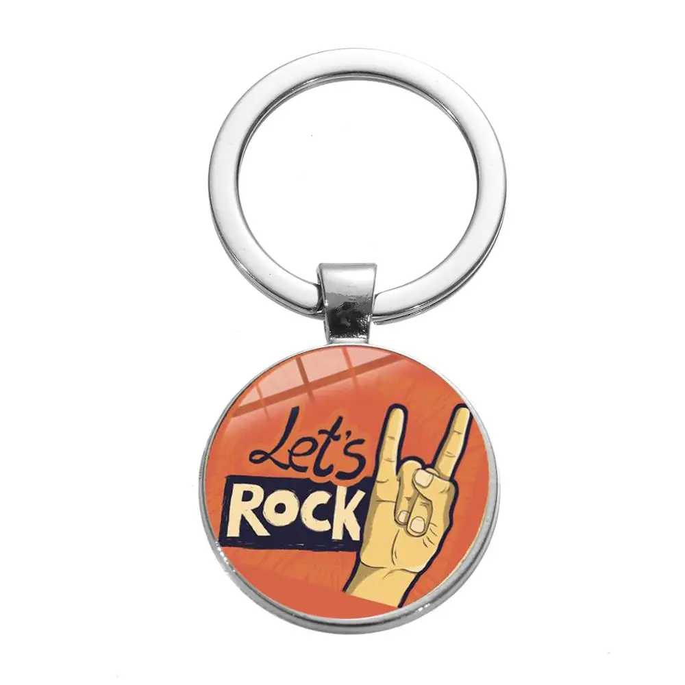 Азиатских рок брелок в виде руки Rock Band Прохладный жест мультфильм печатных