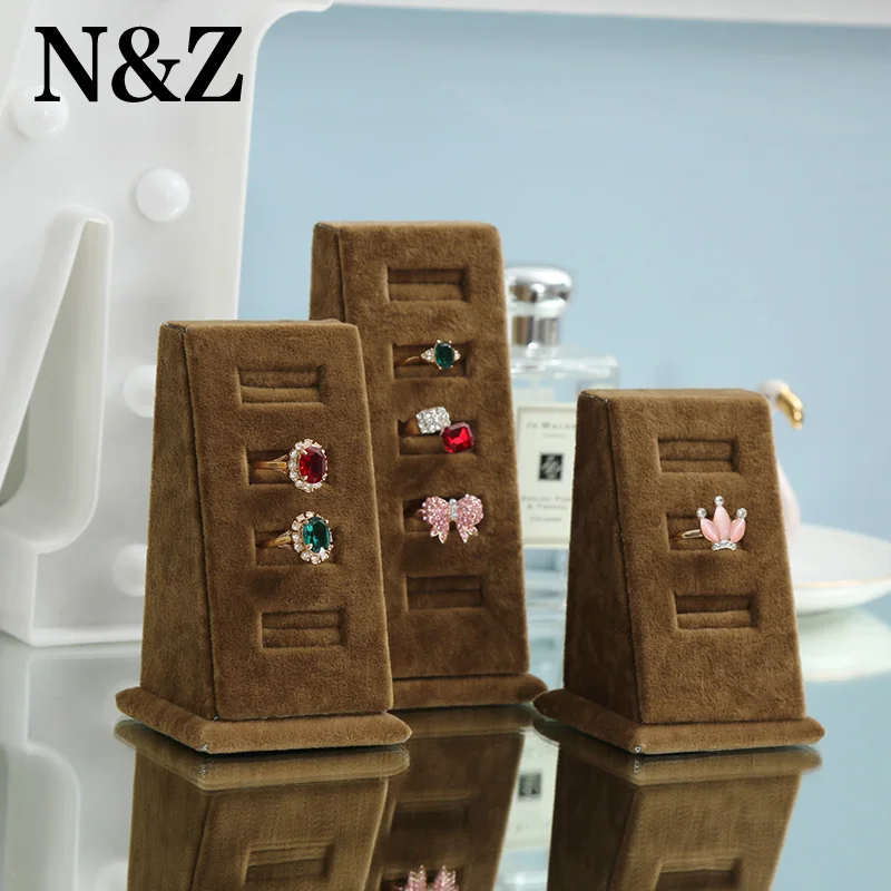 N & Z 3 шт./компл. 12 отверстий коричневая ткань кольцо серьги держатель ювелирных
