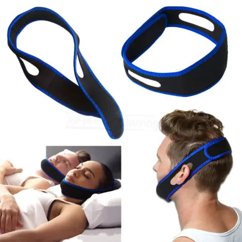 

Adjustable Anti Snoring Chin Strap Jaw Sleep Aid Belt Snore Apnea FIX Support
