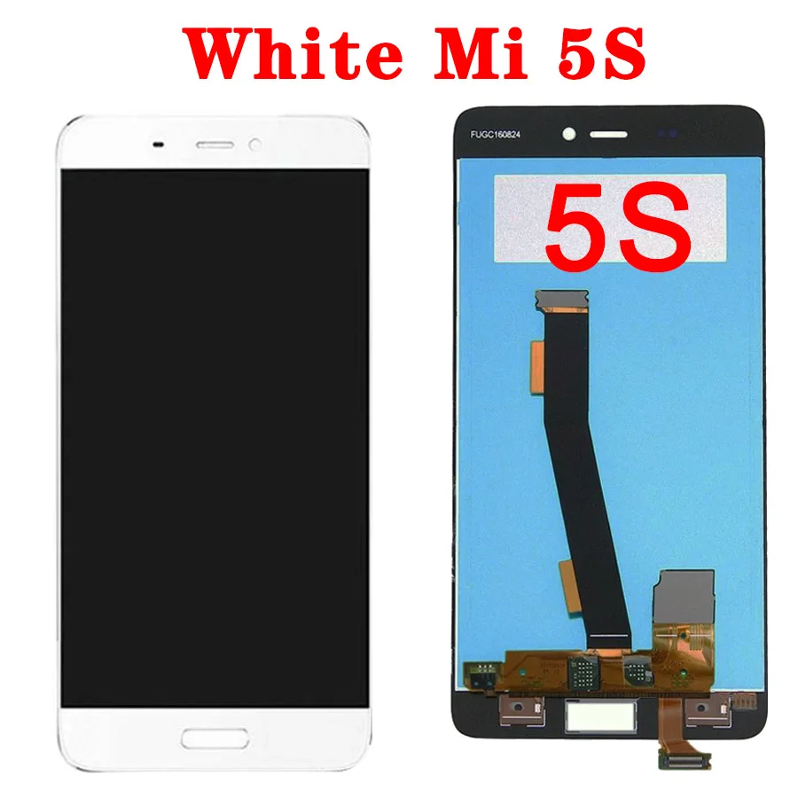 Mi 5S White Для Xiaomi mi 5 mi 5S ЖК-дисплей кодирующий преобразователь сенсорного экрана в сборе Замена для Xiaomi mi 5 mi 5S ЖК-дисплей - Цвет: Mi 5S White