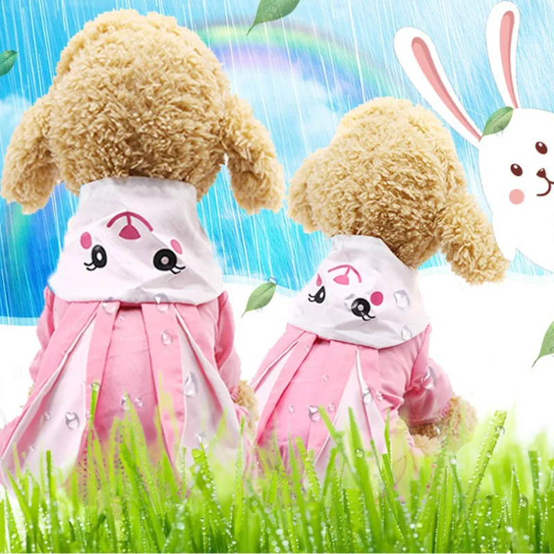 Fast Shipping Dog Raincoat Four-Legged Cartoon Button Pet For Cats Supplies |
