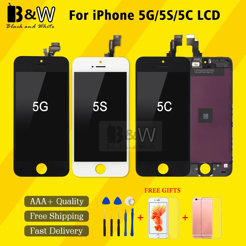 Дисплей в сборе для iPhone мобильный телефон 5C 5G 5S без битых пикселей с бесплатным