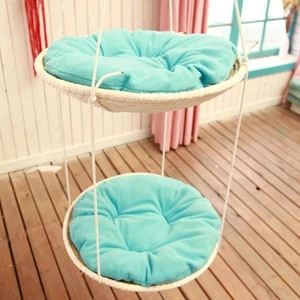 two layer Домашняя кошка Pet кровать лист кукурузы пшеничной соломы подвесной гамак - Цвет: two layer