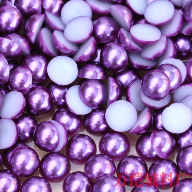 purple 500 шт/bagnatural свободные пресноводные половинки ювелирных изделий имитация жемчуга 4 мм кабошон с плоской задней частью полукруглые бусины ABS 7zsh761-4mm - Цвет: purple