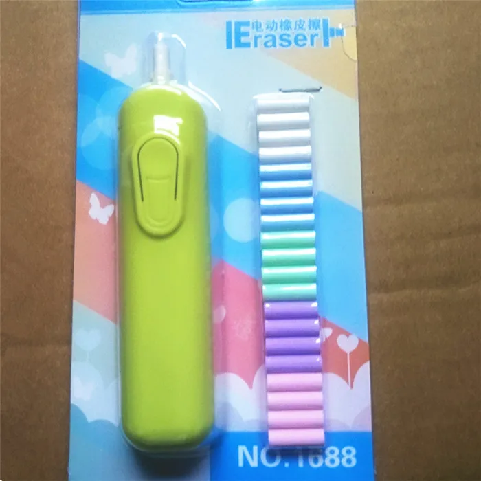 1pc Automatic Electric Pencil Eraser Writing Drawing Office School Supply Student Artist Stationery Children's Day Gift 4 Colors - Цвет: Green 20 ColorEraser