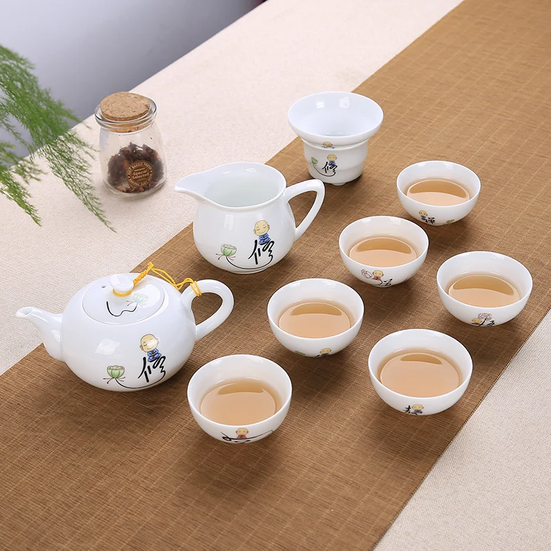 9 шт. китайский чайный сервиз Gaiwan голубой и белый фарфор Чайный набор кунг-фу Супница керамическая чашка для чая чайная чашка и блюдце мастер чашки - Цвет: see chart