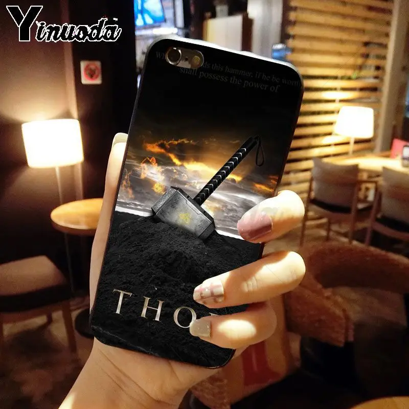 Умный чехол Yinuoda Loki Thor черный мягкий для iPhone 5 5Sx 6 7 7plus 8 8Plus X XS MAX XR