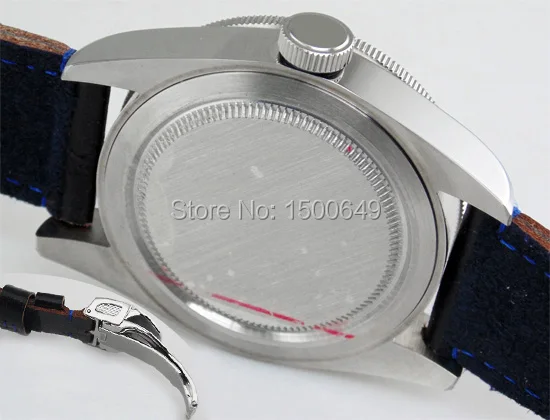 Corgeut 41 мм синий ободок сапфировое стекло черный циферблат с отметкой