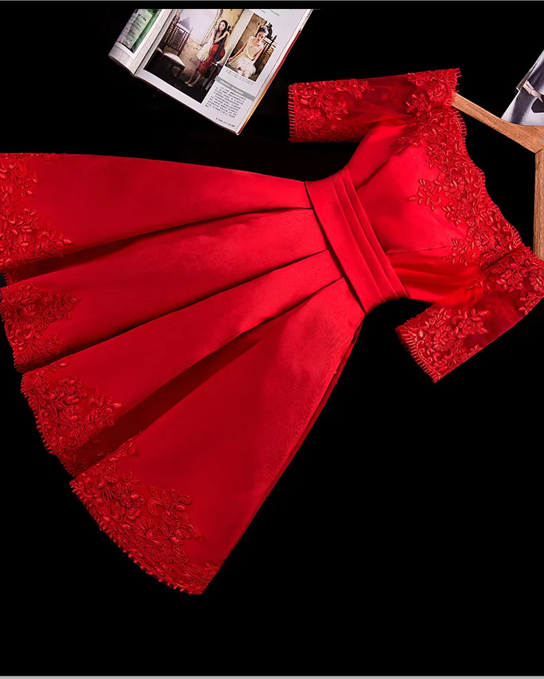 Женское короткое вечернее платье SSYFashion, роскошное атласное платье с кружевной вышивкой и коротким рукавом, А-силуэт, вырез лодочкой, элегантное бальное платье для свадебных торжеств и выпускных вечеринок