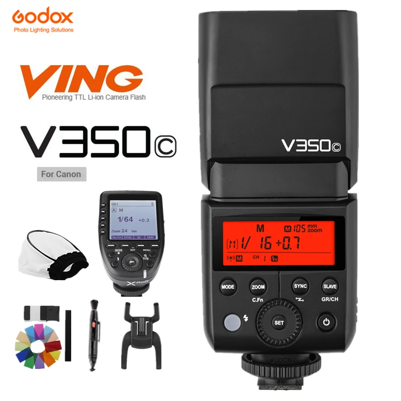 Беспроводная литий ионная вспышка GODOX V350C TTL HSS 1/8000s 2 4G и триггер XPro C для камеры Canon