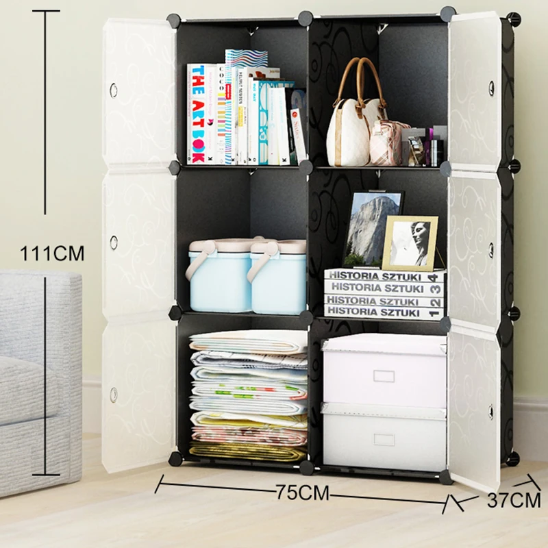 

DIY Bedroom Wardrobe Storage Simple Furniture Fold Portable Storage Cabinet Assembly Rack Multi-grid Wardrobe Thickening