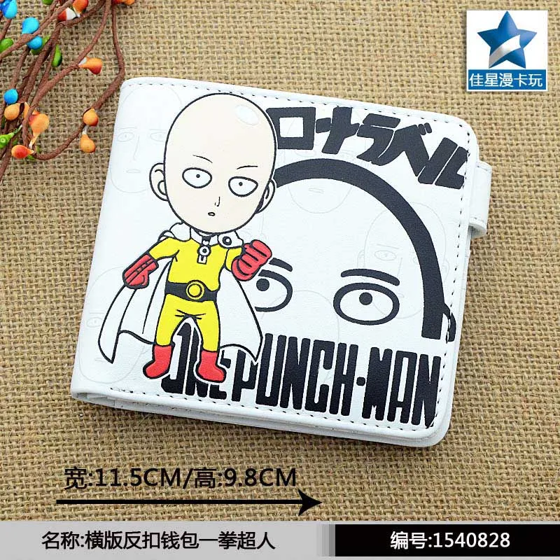 Белый Аниме One Punch Man Saitama Sensei горизонтальный кошелек/короткий кошелек с кнопкой |
