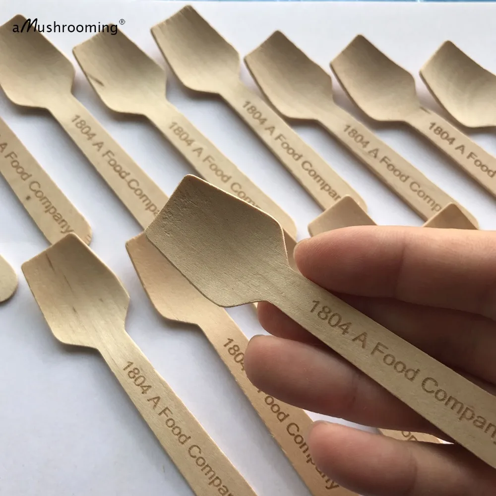 

Customized Wooden Flat Spoons with Name Ice Cream Spoons Cupcake Spoons wholesale personalized Disposable Party Tableware