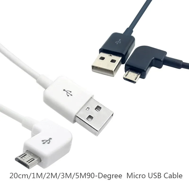 Новый короткий правый угол 90 градусов микро USB быстрое зарядное устройство