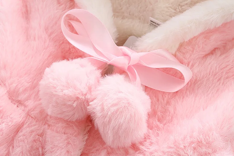 2019 осенне-зимняя куртка для маленьких девочек плюшевый плащ пальто с капюшоном и