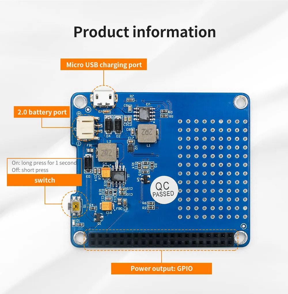 UPS HAT Board+ литиевая батарея 1500mAh для Raspberry Pi 3 Model B/Pi 2B/B+/A+ Модуль платы