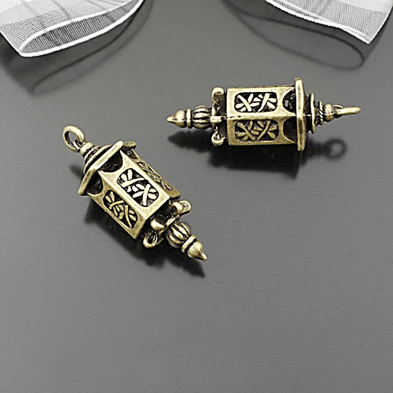 

(25569)6PCS 35x12MM Antique Bronze Zinc Alloy Lanterns Charms Pendants Jewelry Findings Accessories