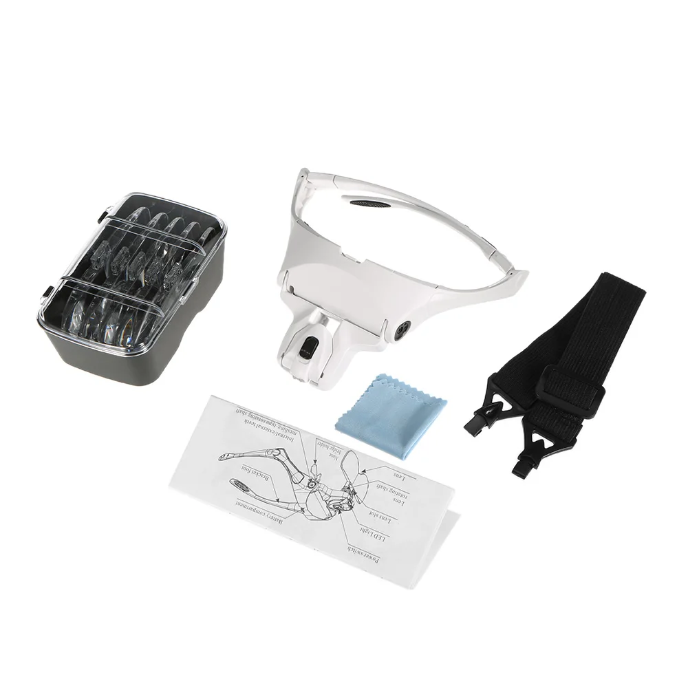 Отрегулируйте оголовье светильник Лупа стеклянная лупа для наращивания ресниц