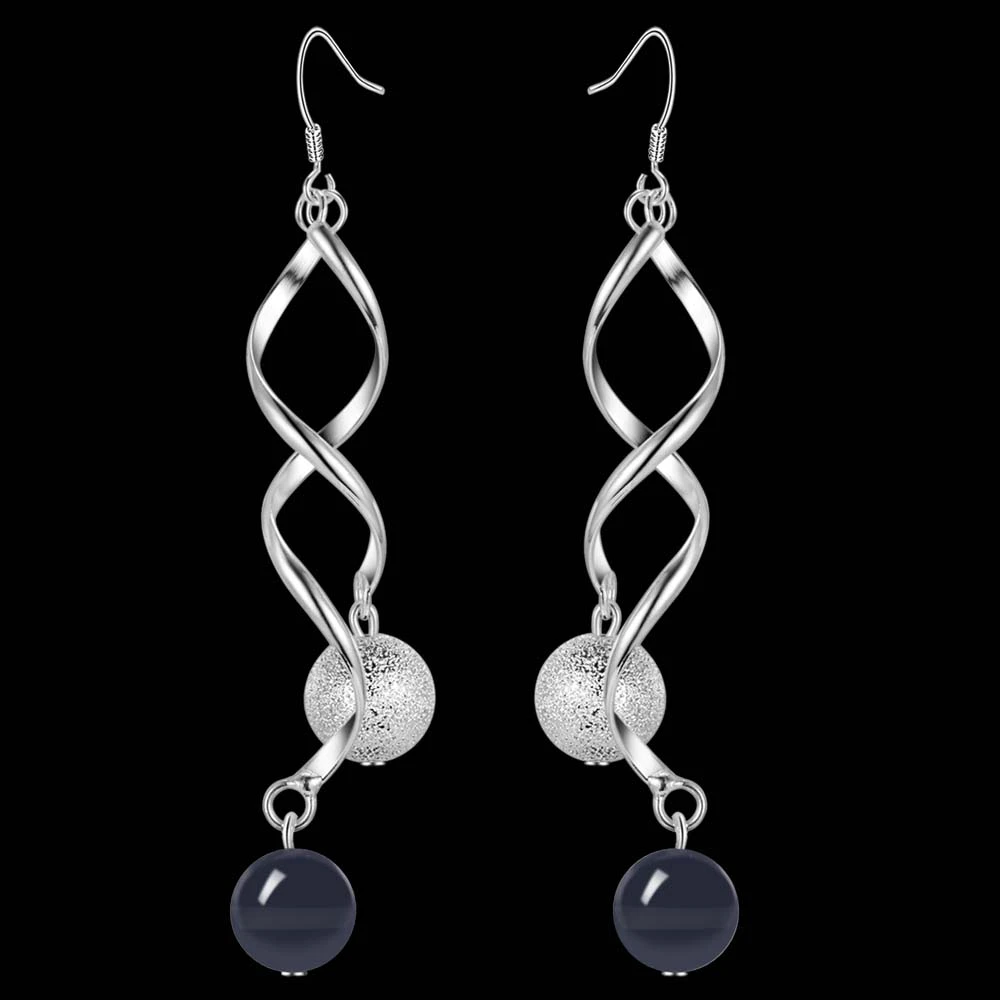 Женские серьги с цветными бусинами высококачественные серебряные серьги|earrings
