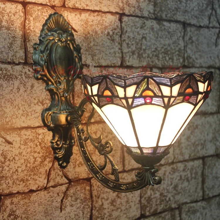 

fashion tiffany Mediterranean Mermaid mirror light fashion rustic wall lamp bed lamps