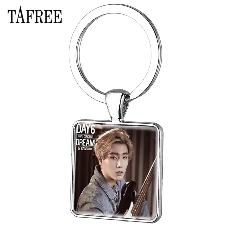 

TAFREE Trendy Kpop Day6 Keychains Silver Color Key Chains Key Rings Car Key For Fans Keepsake Jewelry Day34