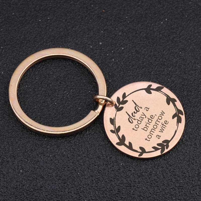 A Pair Personalized Date Keychain Engraved Dad Today Bride Tomorrow Wife Forever Your Little Girl Father Of Gift | Украшения и