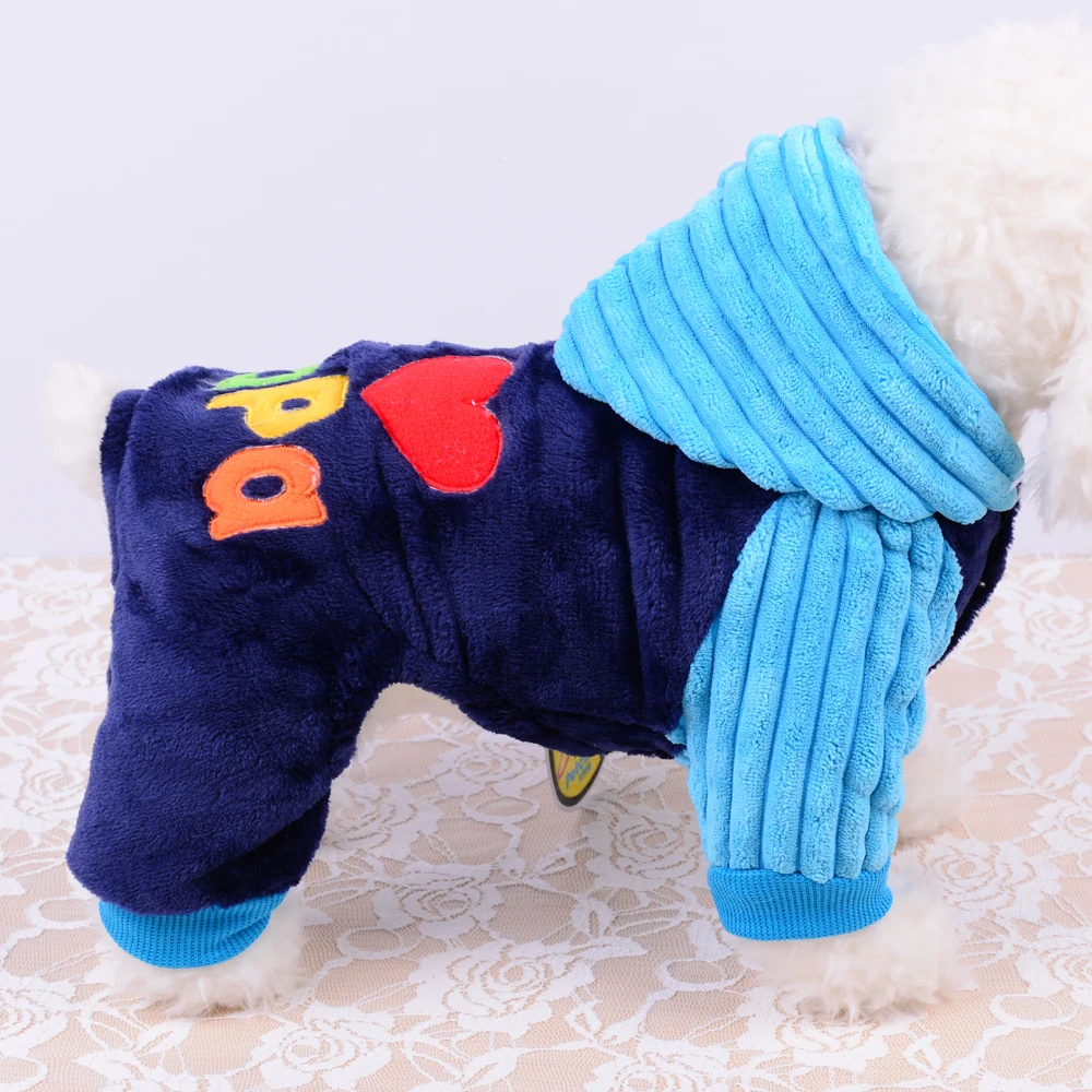 Милая зимняя одежда для собак пальто маленьких и средних куртки я люблю папу Мун