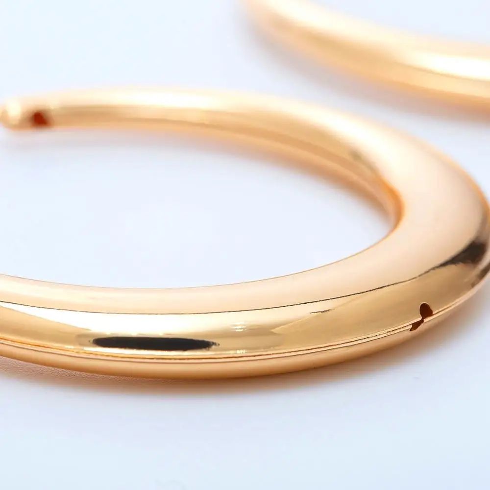 Ingemark Punk Big Size Hoop Earrings Brincos Accessories Party Exaggerated Gold Color Copper Round Circle Earrings Women Jewelry