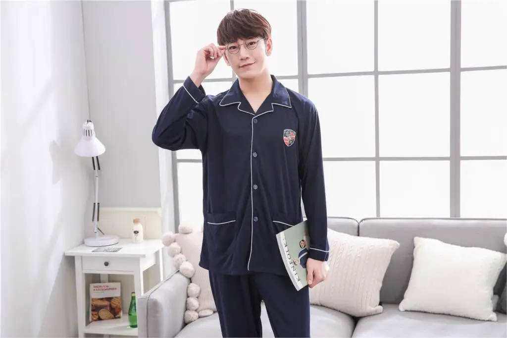 Yuzhenli/большие размеры, L-XXXL, Мужская пижама, новинка, толстый мужской пижамный комплект, хлопковый Халат, однотонная мужская пижама, зимняя одежда для сна