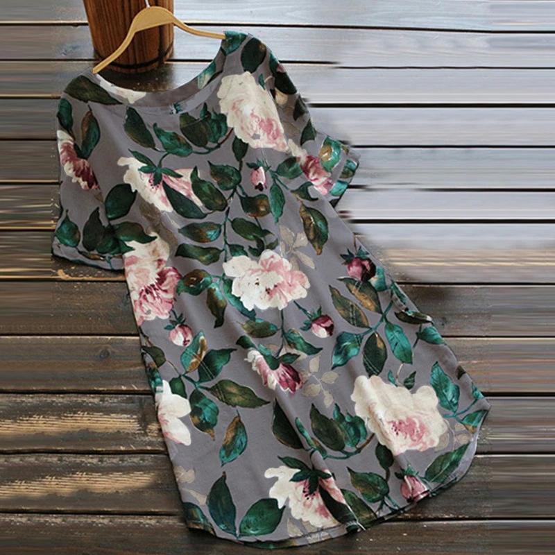 Женское платье трапециевидной формы женские платья с принтом и коротким рукавом