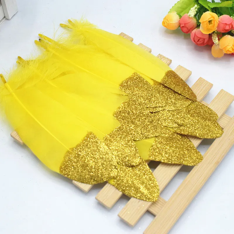 Gold powder 7 20 шт./упак. красивые спрей золото гусиное перо павлина DIY Ювелирные изделия декоративные аксессуары - Цвет: Gold powder 7