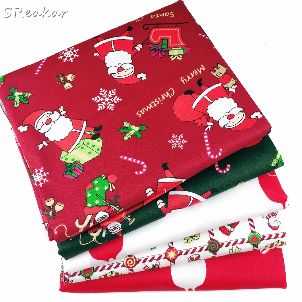 Sraekar Рождественская серия красный олень саржевая хлопковая ткань Лоскутная