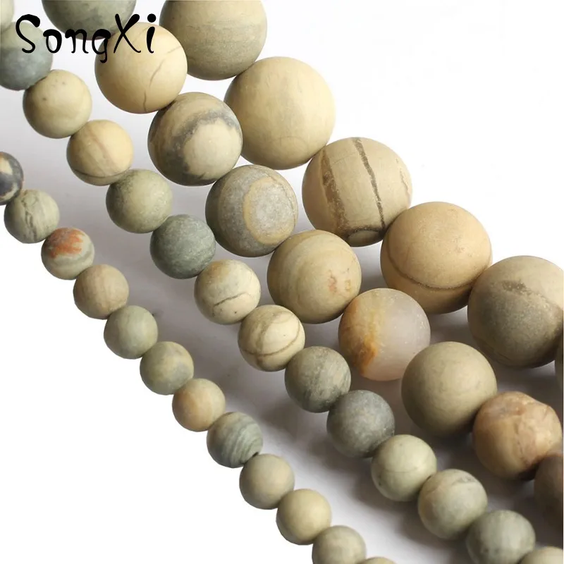 Натуральные Матовые Круглые бусины в виде листьев Мороза для изготовления