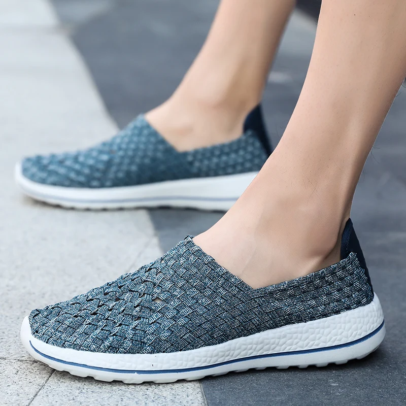 Летняя тканая обувь Мужские кроссовки Дышащие повседневные Лоферы ручной работы