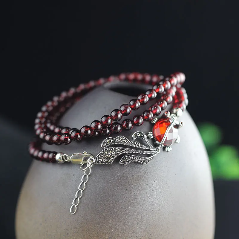 Ювелирное изделие из 100% настоящего серебра 3 мм натуральный красный гранат