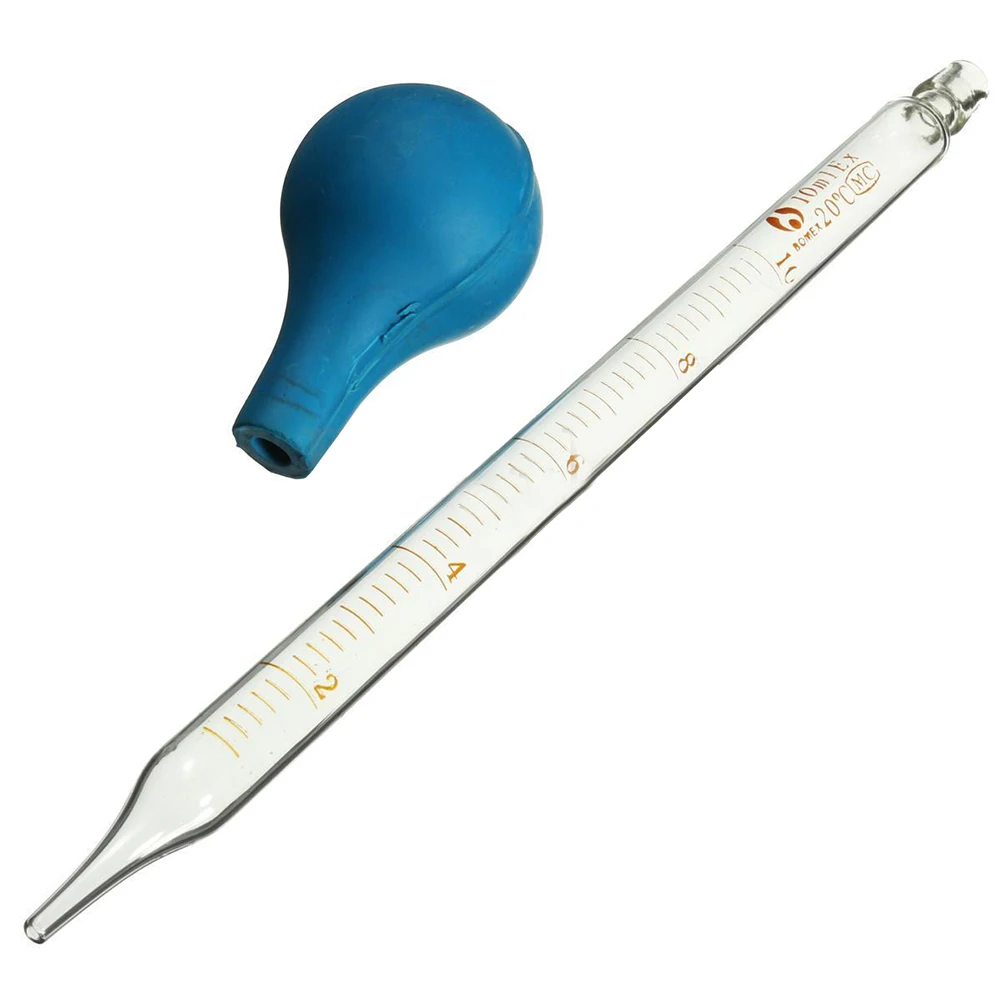 10ml Rubber Head Glass Dropper Pipette Lab Pipet With Scale Line Blue&ampTransparent | Дом и сад