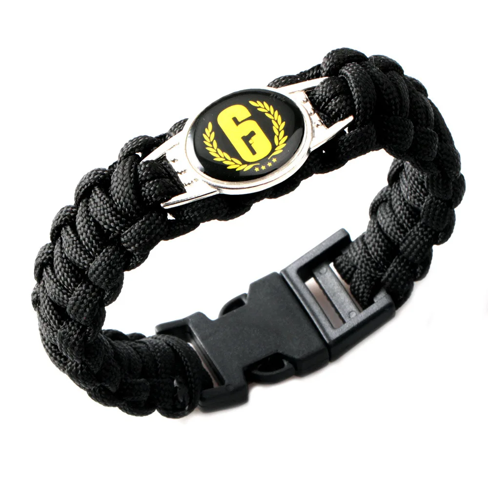 Games Rainbow Six Siege Leather Bracelets for Men Women 6 Logo Bracelet Cosplay Braclet Anime Mens Jewelry Pulseras Dropshipping | Украшения