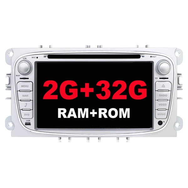 Silver 2G 32G 8 ядер в тире Android 9,0 для ford для focus 2 mondeo 2Din Автомагнитола gps Навигация DVD плеер стерео видеокамера BT автомобильный ПК CD WiFi парковка - Цвет: Silver 2G 32G