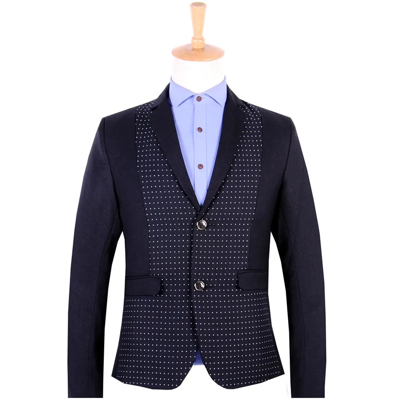 Spring Autumn Winter Men Blazer New design Fashion Comfortable Coat casual Long Sleeve Blazers Dots Simple Clothes | Мужская одежда