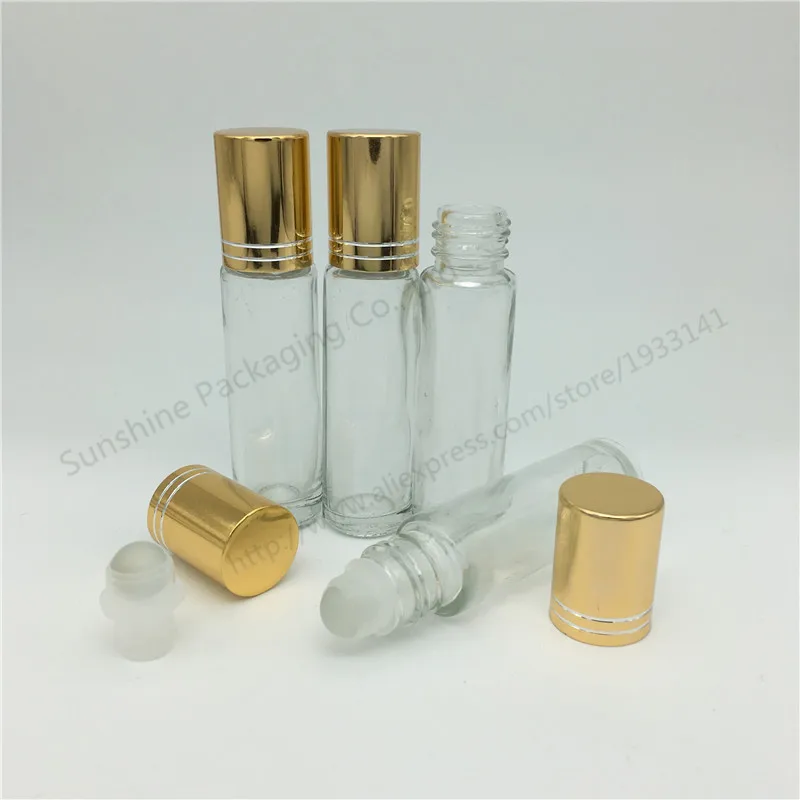 Free shipping 200 x 10ml Transparent Glass Bottle Roll On Empty Fragrance Perfume Essential Oil Clear Roll-On | Красота и здоровье