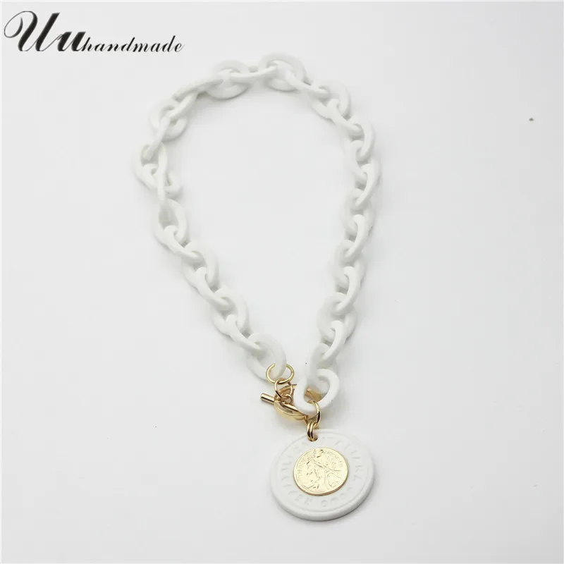 Женские Ювелирные изделия из аниме Collier круглая подвеска с инкрустацией акрила в